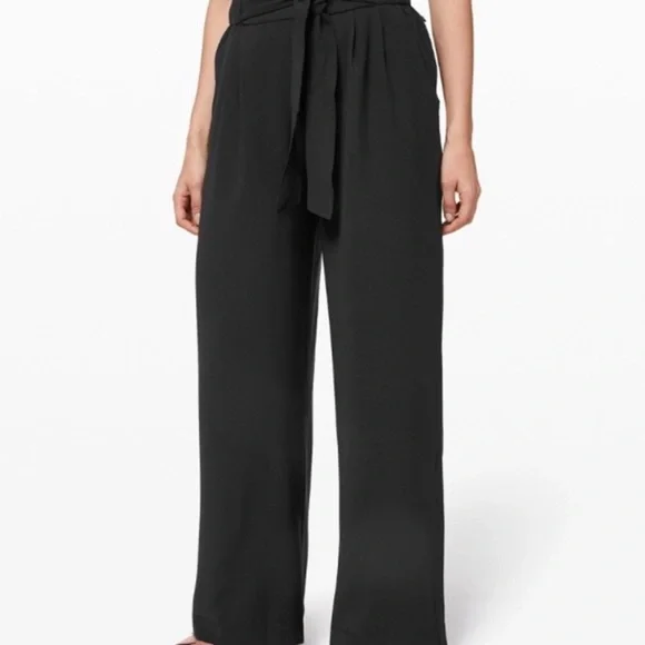 EuC LuLuLem0n LiGhtWeiGht NoiR wiDe leG tiE PaNts siZe 2 - Picture 5 of 14